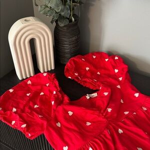 Red Heart Patterned Blouse